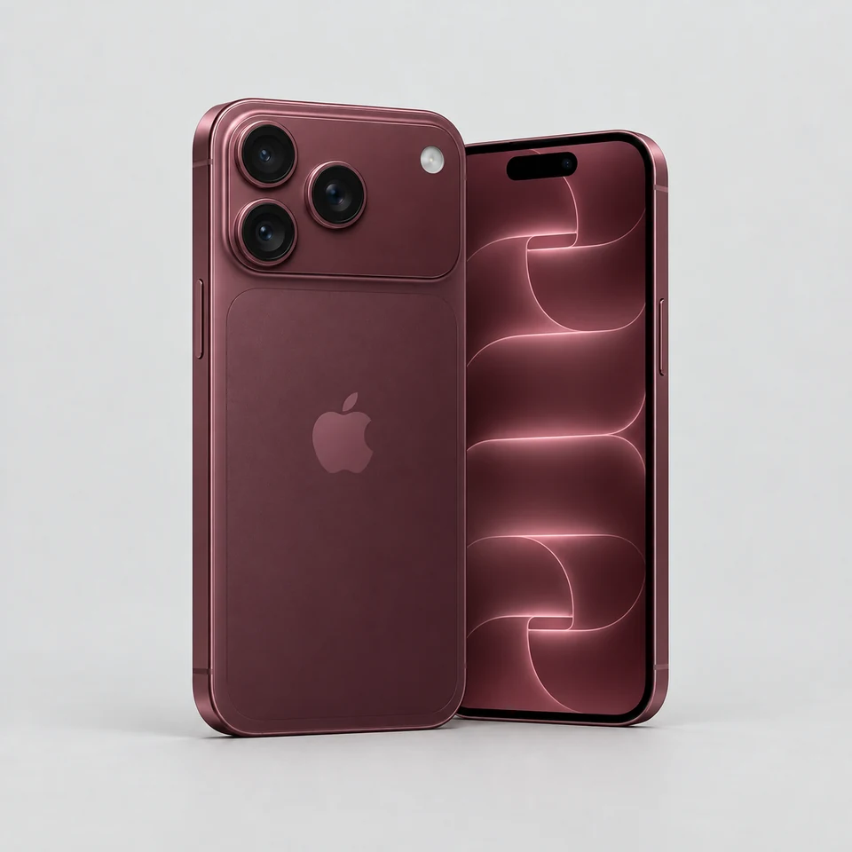 iPhone 18 Pro bordô, imagem ilustrativa
