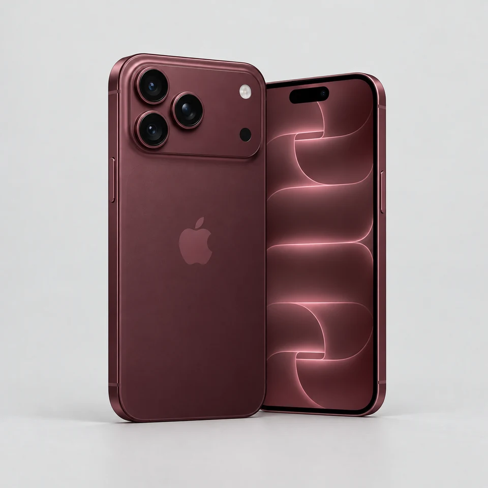 iPhone 18 Pro Max bordô, imagem ilustrativa